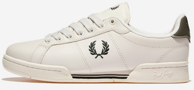 프레드 페리 B722 레더 - Porcelain/Night Green(W22) 335705