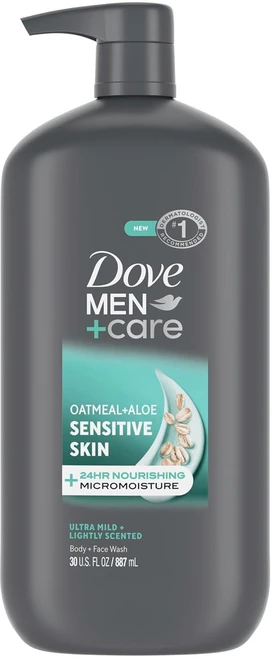 도브 Men+Care 센서티브 스킨 민감피부용 바디 페이스 겸용 남성용 바디워시, 1개, 887ml - 쿠팡