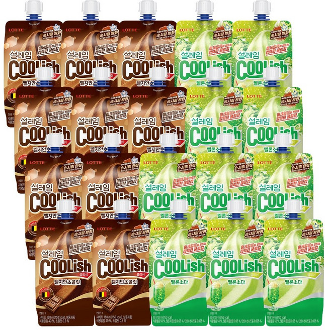설레임 쿨리쉬 벨지안초코 x10개+멜론소다 x10개 아이스크림, 20개, 160ml