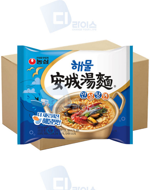 농심 해물안성탕면 112g 봉지라면 시원한국물맛, 40개