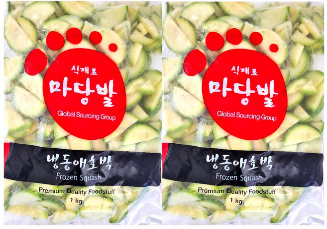 마당발 냉동 애호박(반달) 무려배송 식재료 슬라이스 되어 간편 조리 국 찌개 볶음 반찬 다양한 요리활용, 2개