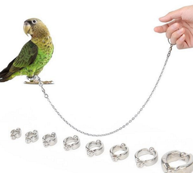 앵무새 발목링 금속 리드 훈련 앵무새 비행줄 산책 액세서리 반려조, 9번
