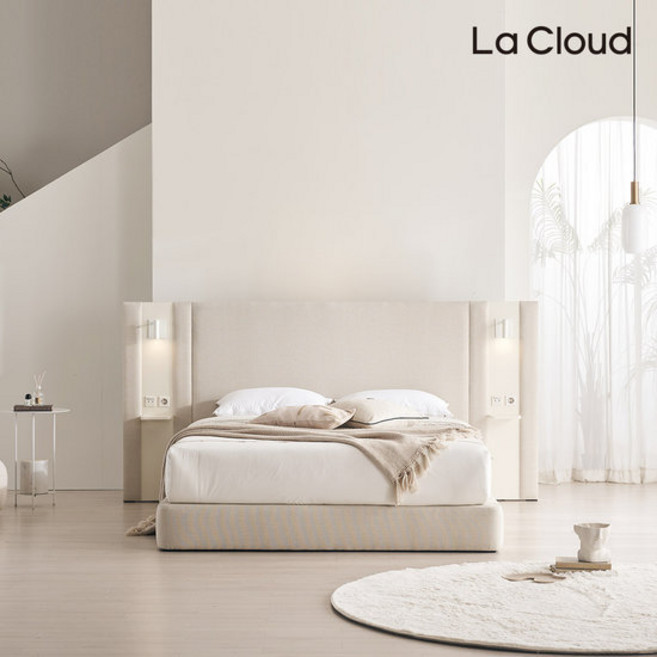 라클라우드 프리미엄 호텔식 평상형 글로리 침대프레임 슈퍼싱글 SS, SS(슈퍼싱글), 오트밀 베이지, 침대프레임(패널없음)
