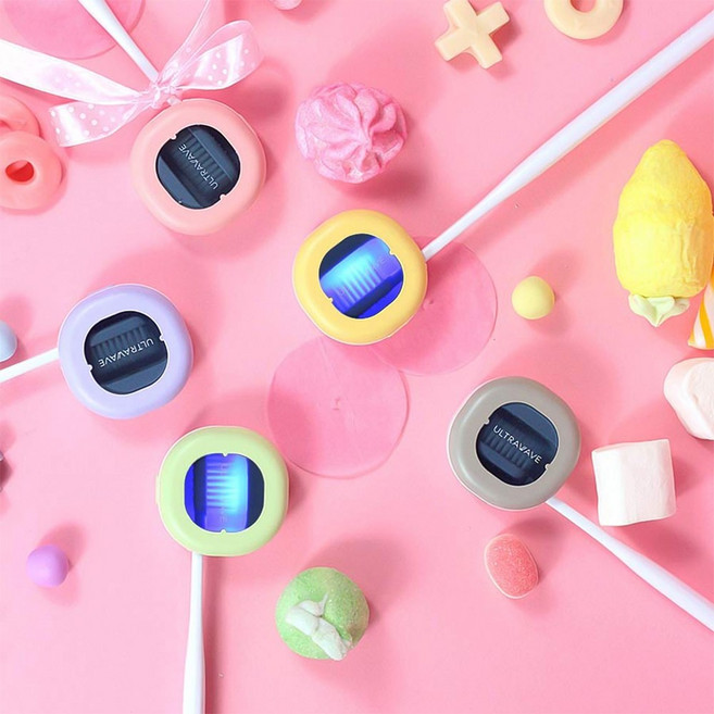 휴대용 가정용 무선 충전식 1인용 롤리팝 초미니 UV살균기 칫솔살균기 (TS-ZERO), 5. 핑크