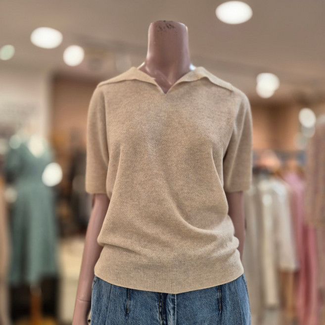 BCBG [올앤선드리] GALAXY 카라 P/O 니트_ A5M4K332 71 [L/BEIGE]