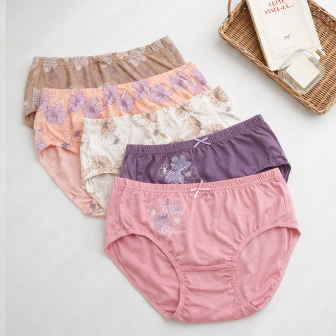 코튼원 순면 여성 블라썸 맥시팬티 5매입