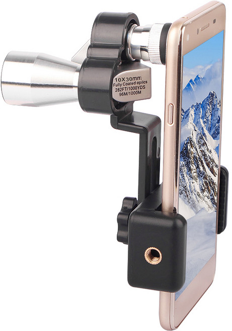 뷰콘 풀패키지 미니10배율 FMC풀멀티코팅 HD급 렌즈+휴대폰어댑터 메탈포커싱 원핸드 단안경 망원경 10X30mm 업그레이드, 30mm