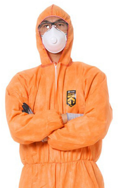 크린가드 보호복 일회용 방진복 방호복 4304471 주황 A20 L XL 1개, A20 후드 주황 L