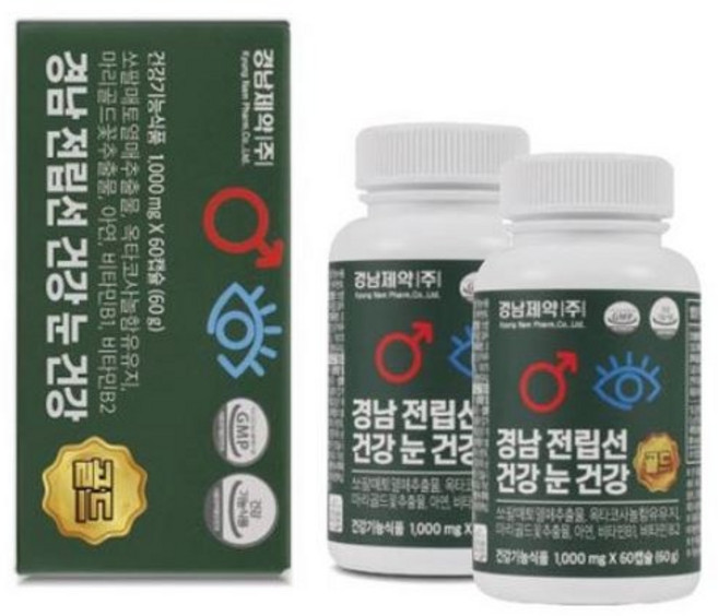 경남제약 전립선건강 눈건강 골드 쏘팔메토 옥타코사놀 아연 전립선영양제 파워솔루션 4개월분, 2개, 60회분