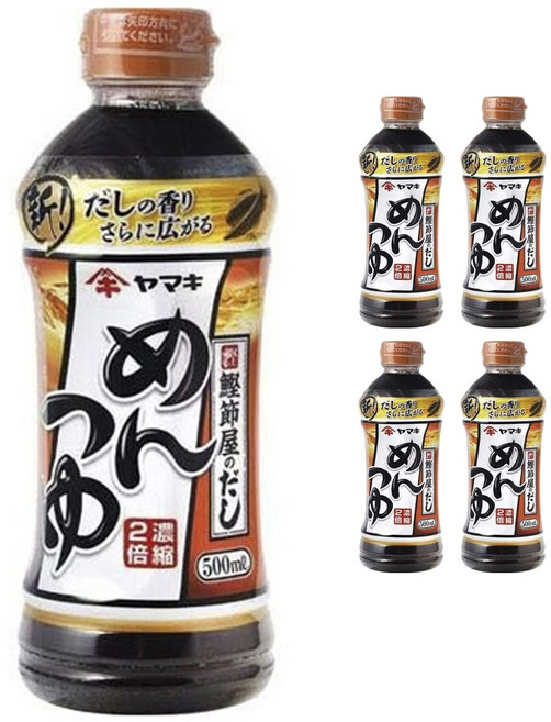 야마사 2배 농축 멘쯔유, 5개, 500ml