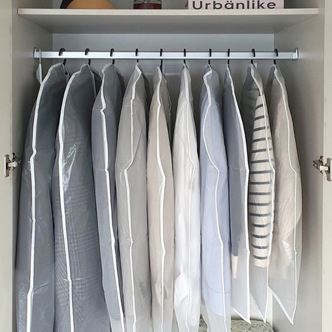 옷커버 지퍼형 먼지방지 방수 방습 부직포 코트용 패딩용 옷 보관커버, 1개, 5개입