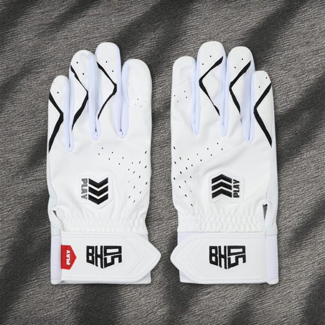 윌비플레이 야구 배팅장갑 양손착용, 1개, 화이트(BH50)