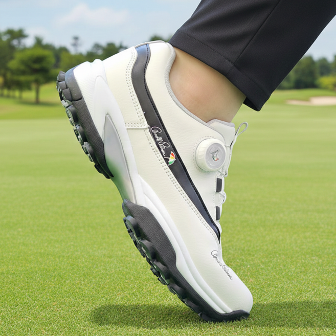 아놀드파마 남성 가죽 보아 다이얼 골프화 발편한 스파이크리스 골프 운동화