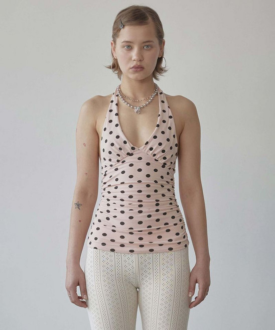 [국내정품] 스컬프터 나시 Dot Halter Top Pink 113188
