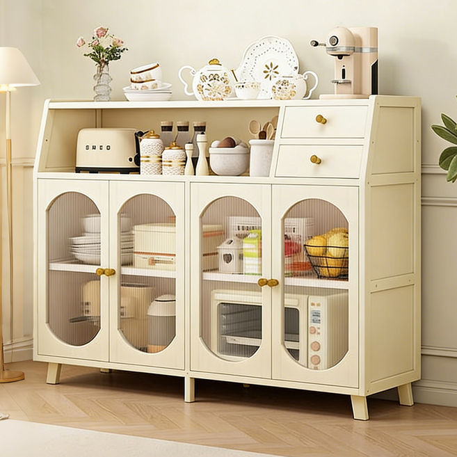 주방 다용도 수납장 북유럽 감성 홈카페 수납선반, 화이트(D)