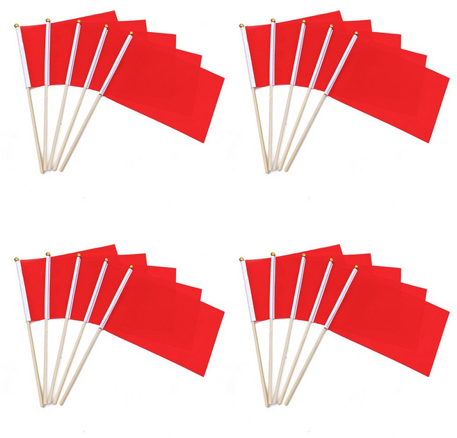오드상회 무지 미니깃발 작은 깃발 작은깃발 20p, 1세트, 레드