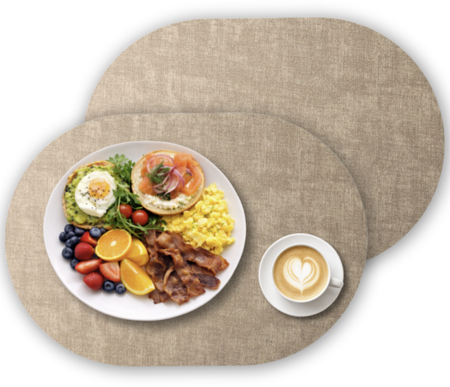 에스홈 얼룩 제로 고급 식탁매트, 2개, 43x30cm, 브라운