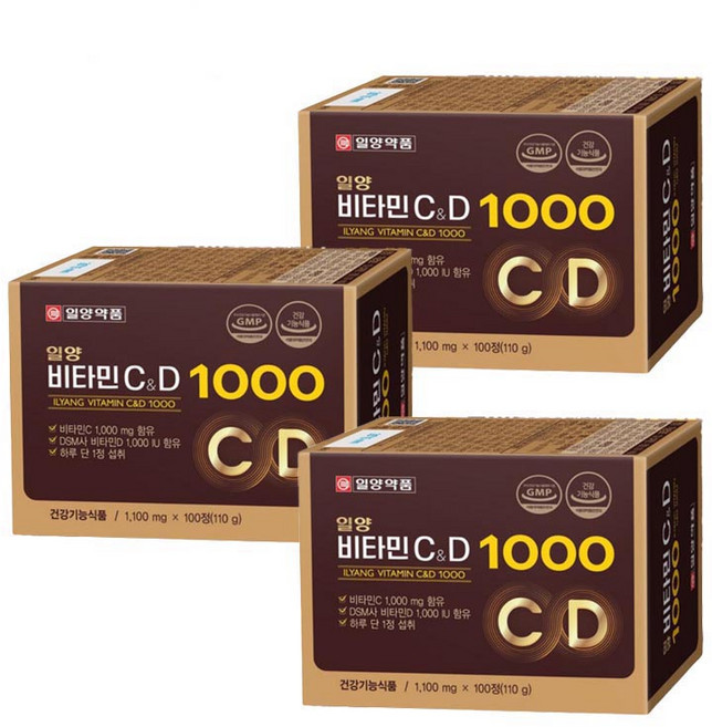 일양약품 일양비타민C&D 1000 110g, 100정, 3개
