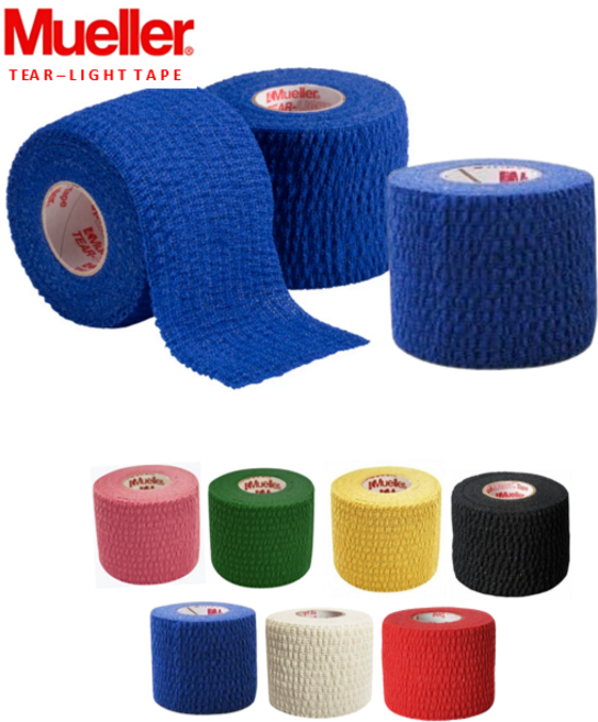 뮬러 티어라이트 엘라스틱 스포츠 테이프 볼링 중약지 리프팅 압박붕대, 3개, 블루