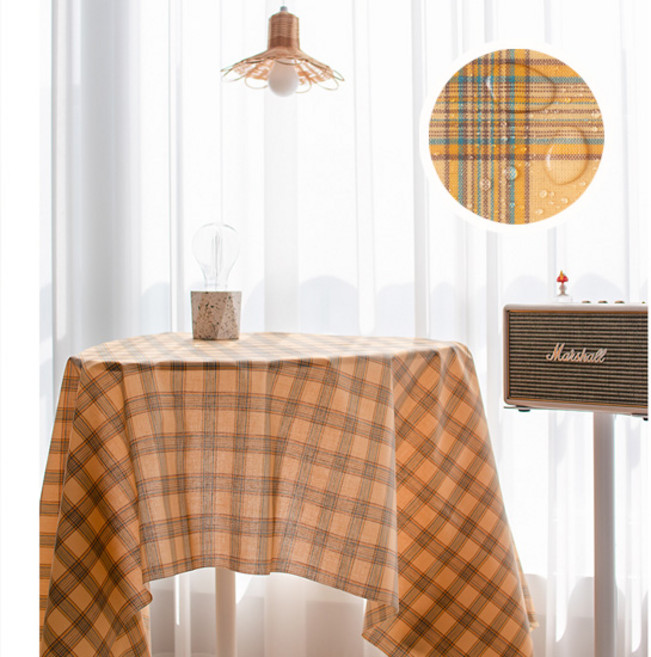 릴리패브릭 대폭 방수천 면30수 라미네이트 메리엘 체크 3종, 옐로우체크, 1개