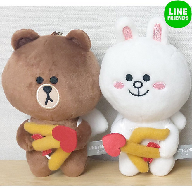 라인프렌즈 큐피트 봉제인형 2종 세트 미니, 13cm, 브라운, 코니, 1개