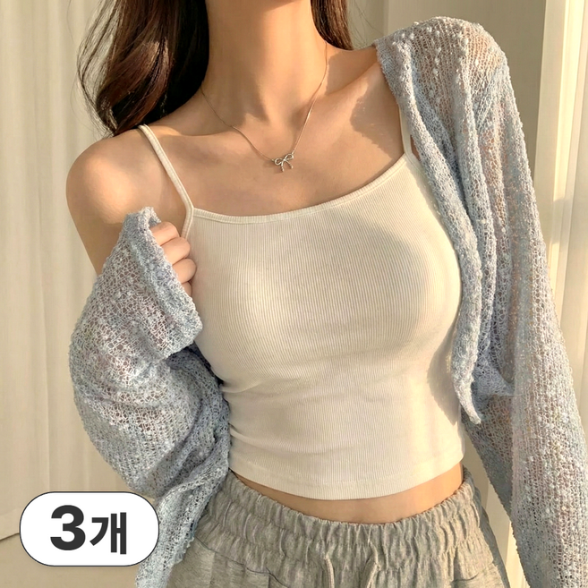 브라미 면스판 여성 나시 3P