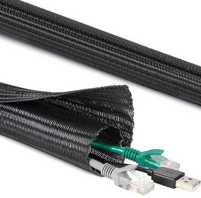 반센트 케이블 정리 튜브 19mm x 5m, 블랙, 1개