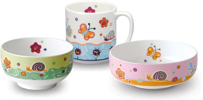 (한국도자기 공식 온라인스토어) 소풍 키디 어린이 1인 식기세트 3p (반상기), 상세 설명 참조, 1개