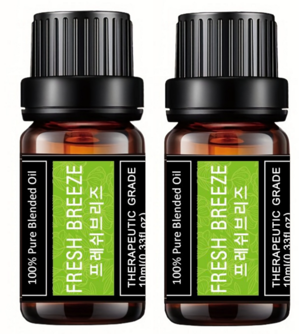 레노포프 천연 에센셜오일 & 블랜딩오일 35종 테라퓨틱등급, 2개, 25.프레쉬브리즈, 10ml