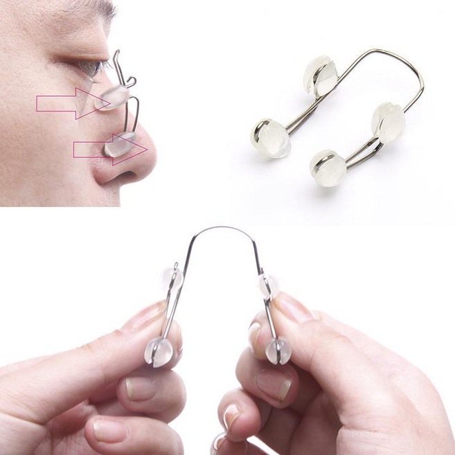 1p/2p/3p 티타늄 코 집게 교정기 높이 휜코 고정기 콧대 세우기 셰이퍼, 2개, 반투명