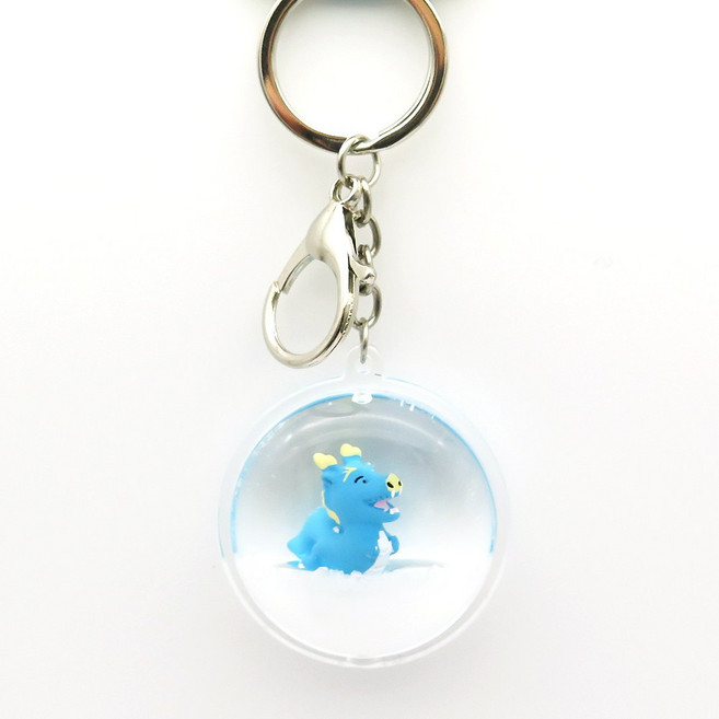 플레이네이쳐 컬러풀 한 물속에 귀여운 피규어가 동동 워터 키체인, 1개