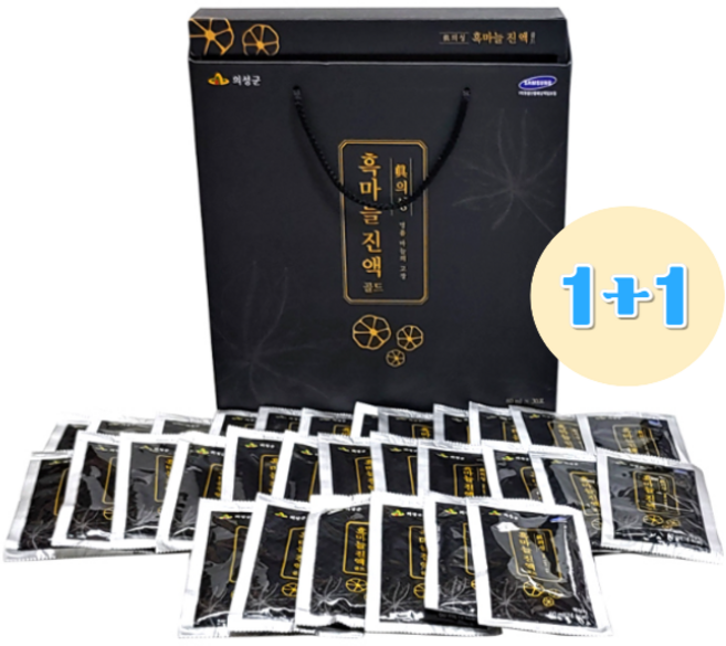 설날선물세트 의성 흑마늘 진액 골드 60ml x 30포 1+1개, 2세트, 1.8L