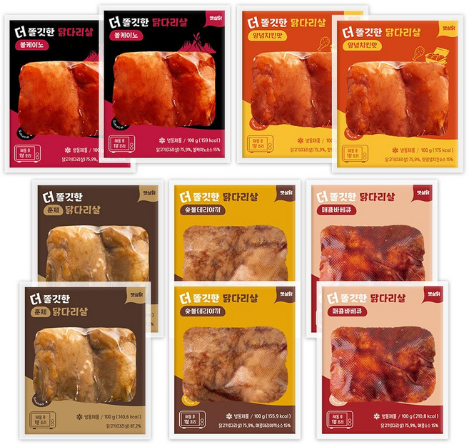 햇살닭 더쫄깃한 닭다리살 5종 / 혼합구성, 100g, 10개
