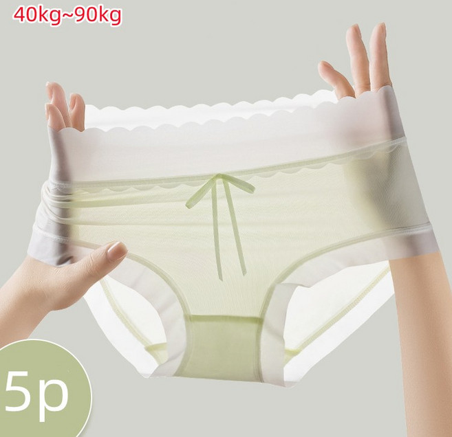 락해심 여성 아이스 노라인 시스루팬티 5종세트