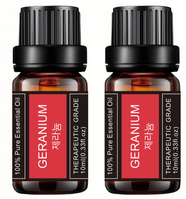 레노포프 천연 에센셜오일 & 블랜딩오일 35종 테라퓨틱등급, 2개, 17.제라늄, 10ml