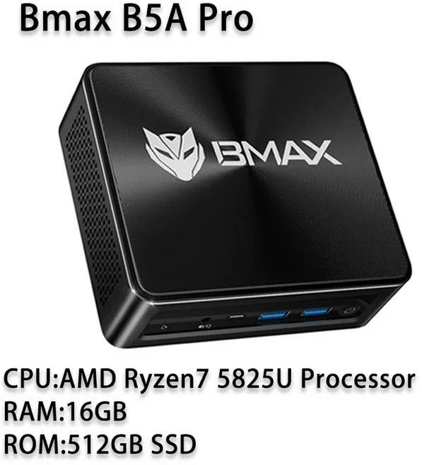BMAX B5APRO 미니 PC AMD Ryzen7 5825U 8 코어 프로세서 최대 4.5GHz 16GB DDR4 NVMe SSD WiFi Bluetooth 5, 01 B5APRO, 01 빠른
