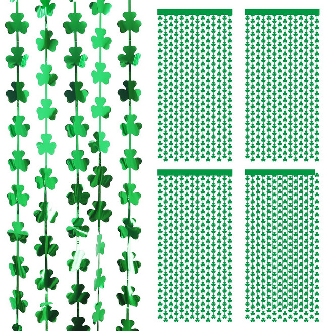 파티짱 테마 파티 커튼 장식 봄 포토존 배경, 4개, 클로버