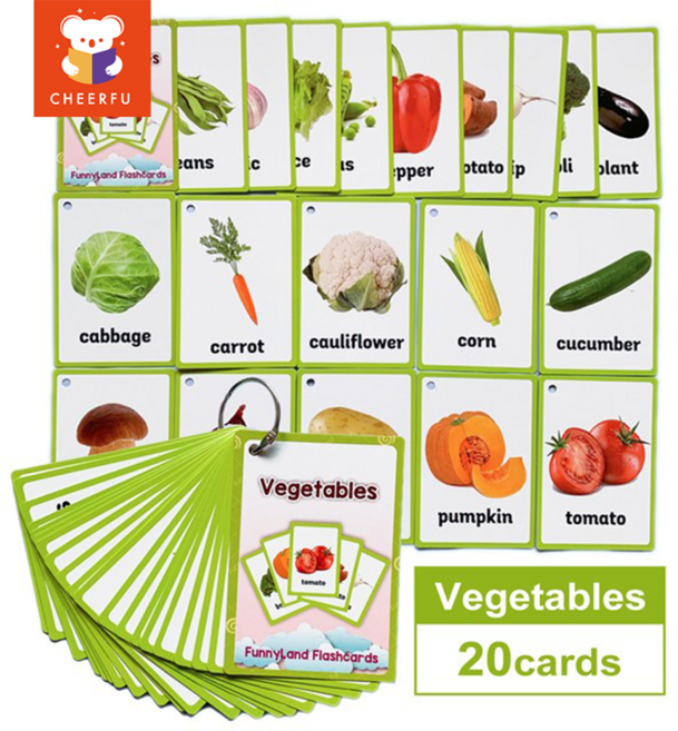 26 카테고리 760 어린이 카드 어린이 영어 음식 형용사 단어 플래시 카드 조기 교육 장난감 | 카드 장난감 | 카드, 야채