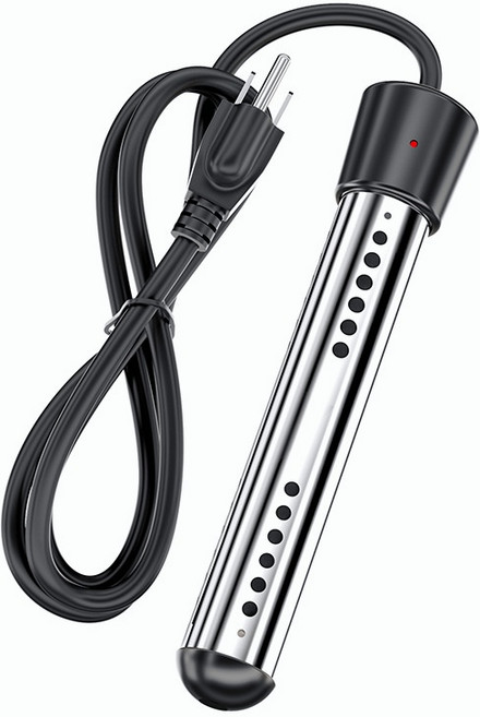 桃園現貨【台灣專用插頭】自動斷電 110V-125V 熱得快 加熱棒 1500W 不銹鋼護套 燒水棒 熱水器, 黑色,70度自動斷電, 1個