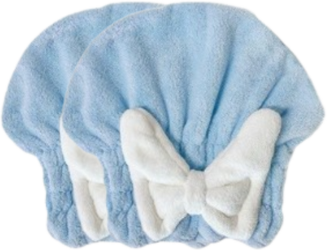 생활의정석 자연건조 극세사 드라이 헤어타올, 블루, 2개