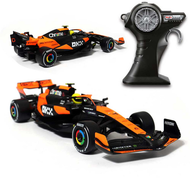 레이싱RC카 마이스토 1:24 F1 맥라렌 MCL38 2024 4번 Miami GP 2.4GHZ 무선조종자동차 자동차장난감, 오렌지, 1개