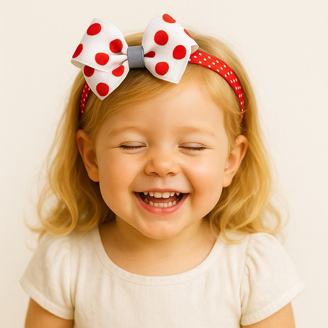 홀리졸리 여아 아기 헤어밴드 땡땡이 리본 U29
