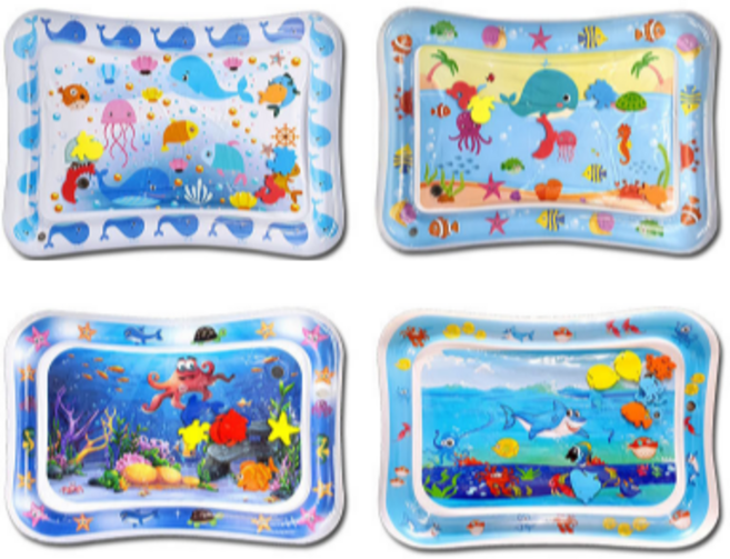 (당일발송)맘마인드 워터매트 KC인증 촉감놀이 물놀이 아기장난감 플레이매트 아기선물, 상어, 1개