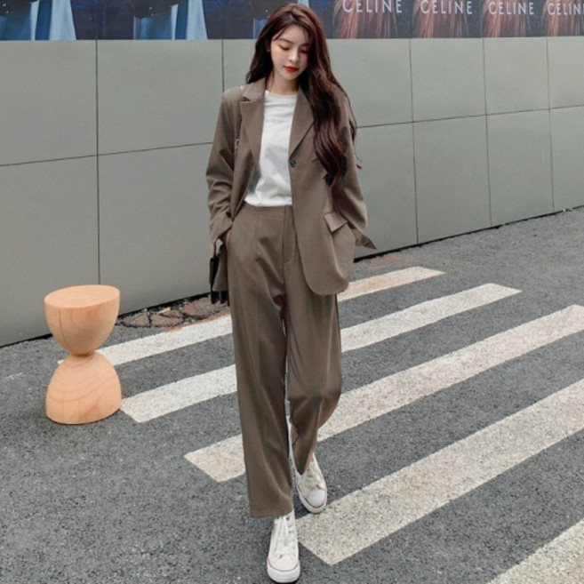 뉴욕멋쟁이 포넬 자켓 투피스 세트 정장 슬랙스 블레이저 상하의세트