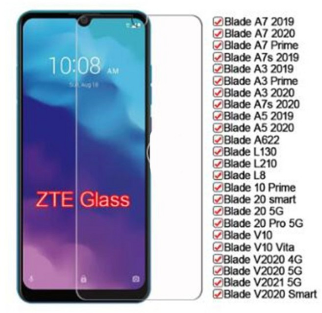 호환 ZTE 블레이드 V2020 V10 20 Pro 스마트 프라임 비타 유리 A7s A622 A5 A3 2019 커버 필름, 02 1PCS Tempered Glass, 01 강화 유리, 18 Blade V10 Vita