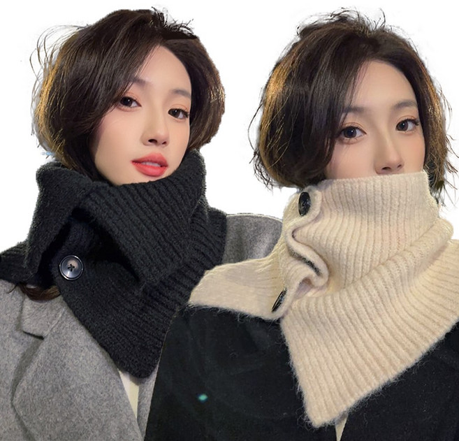 유미르 여성용 포근 니트 머플러 넥워머 목도리