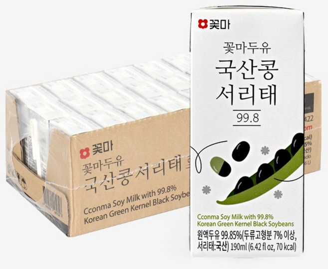 꽃마두유 국산콩 서리태, 24개, 190ml