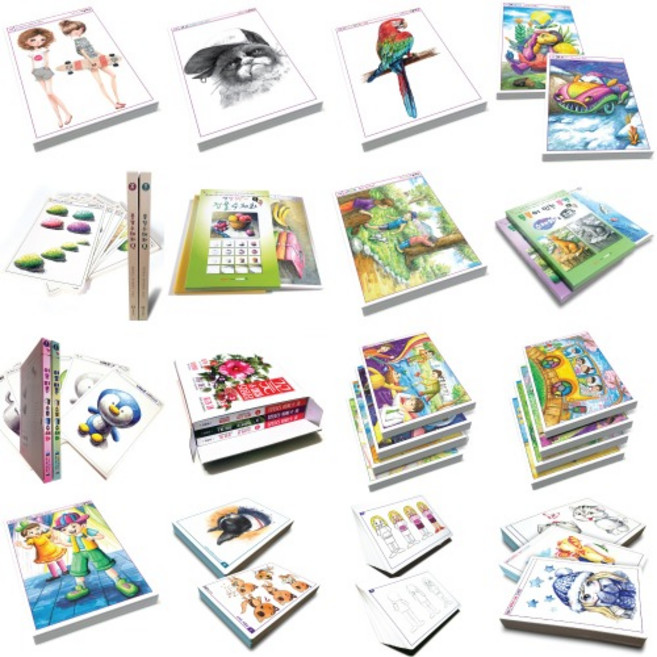 미술북 아동 미술교재 자료 30종, 8 풍경수채화 큐（Q）