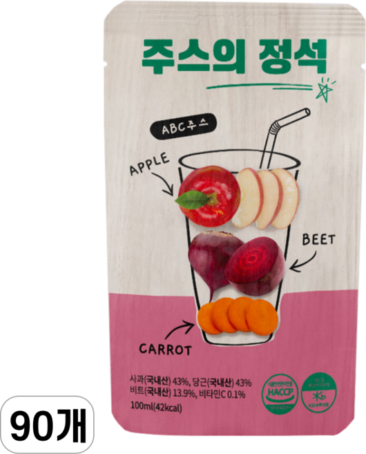 주스의정석 ABC주스, 100ml, 90개