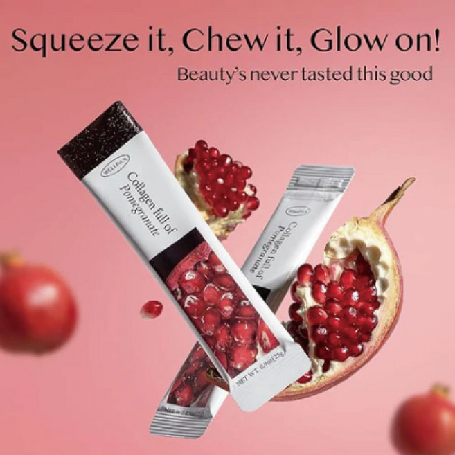 [웰리너스] 석류찬콜라겐 젤리 피쉬콜라겐 스틱 500Da 저분자, 625g, 1개